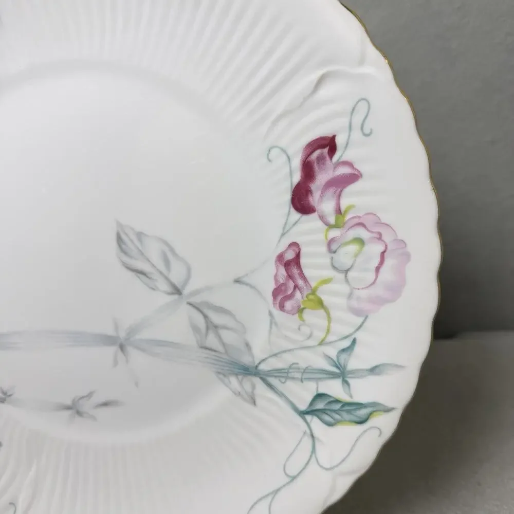 Vintage Gold China Sweet Pea Plate Floral Painted Made in Japan
